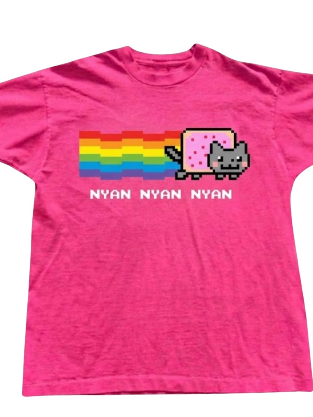 Gildan Hot Pink Nyan Cat Graphic Tee, Gift For Her, For Him